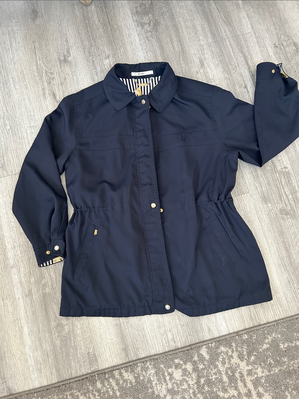 DKNY Navy Utility Jacket with Gold-Tone Details